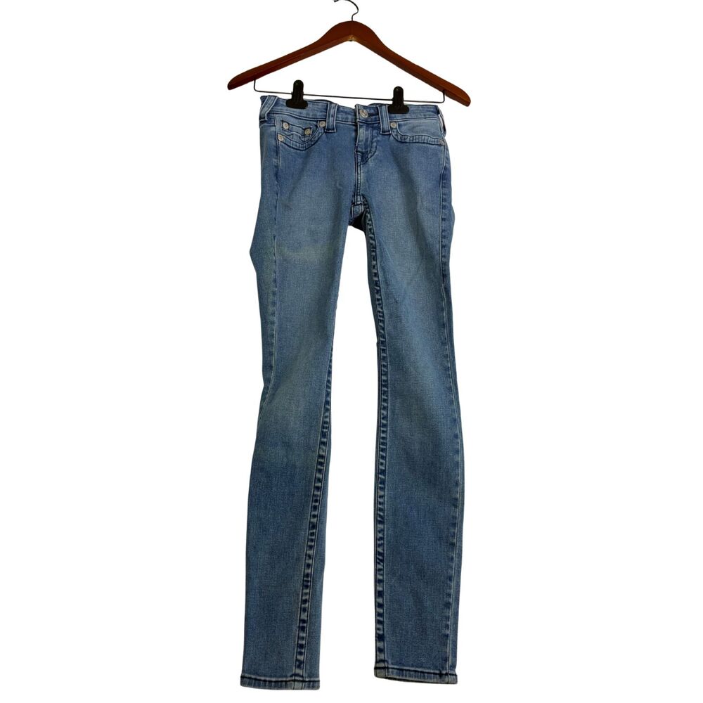 True Religion Halle Stretch Jeans Womens 25 Skinny Blue Denim Low Rise Y2K